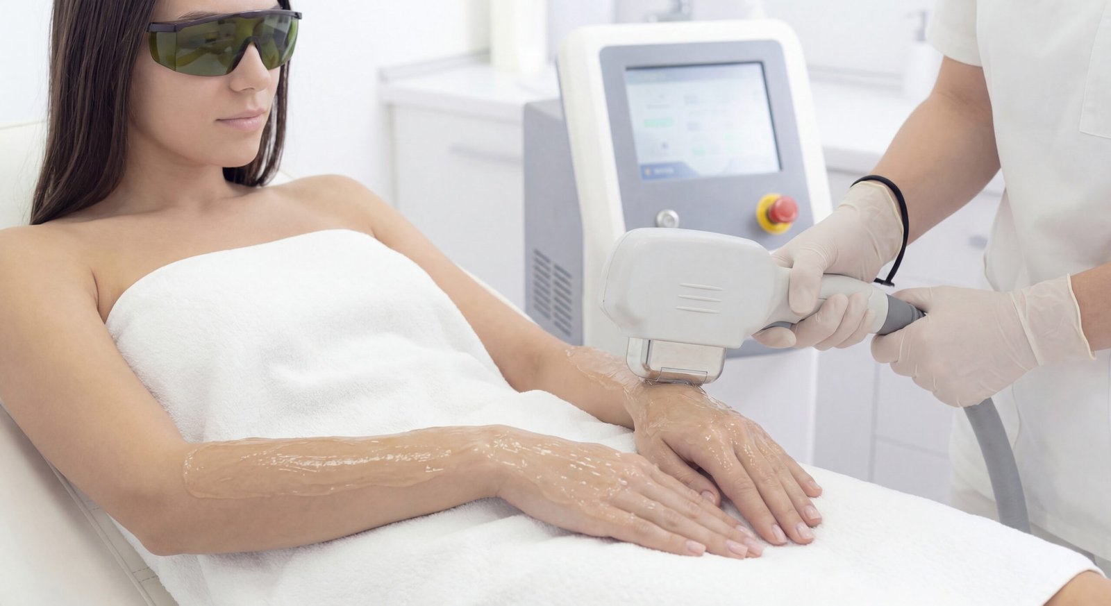 Female Hands Laser Treatment